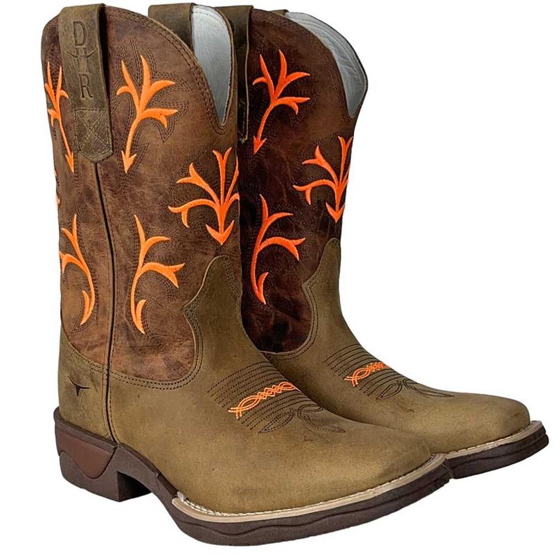 Bota Texana Masculina Bico Quadrado Marrom Jump-DHR Botas Ref